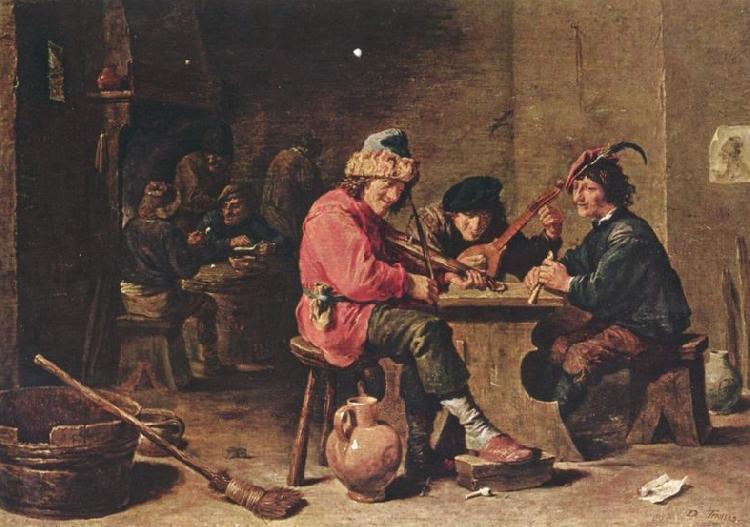 David Teniers the Younger Drei musizierende Bauern